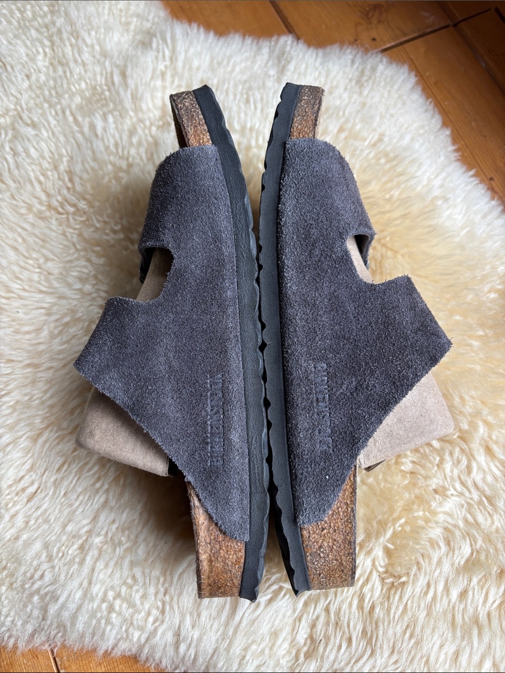 Suede Birkenstock Arizona Sandals - Picture 5 of 10